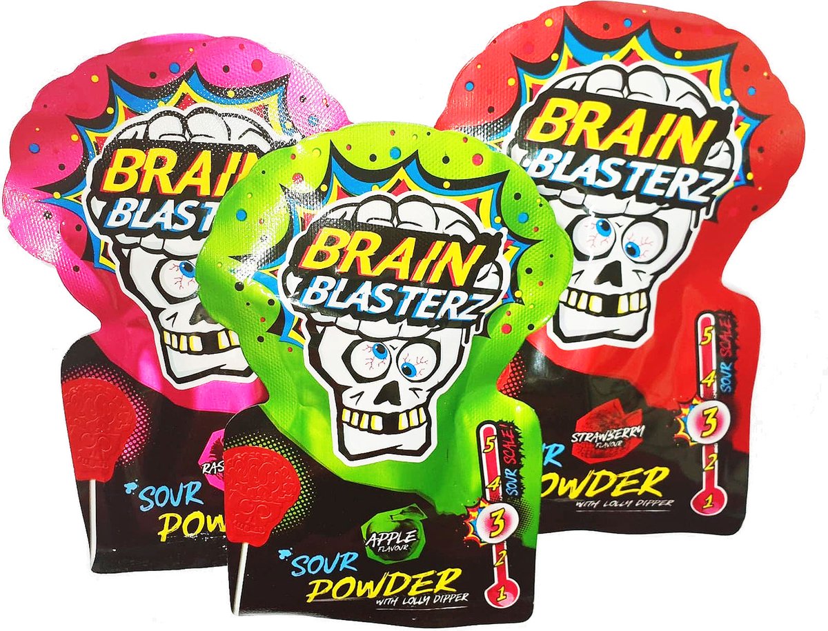 Brain Blasterz Sour Powder With Lolly Dipper 30 x 10g