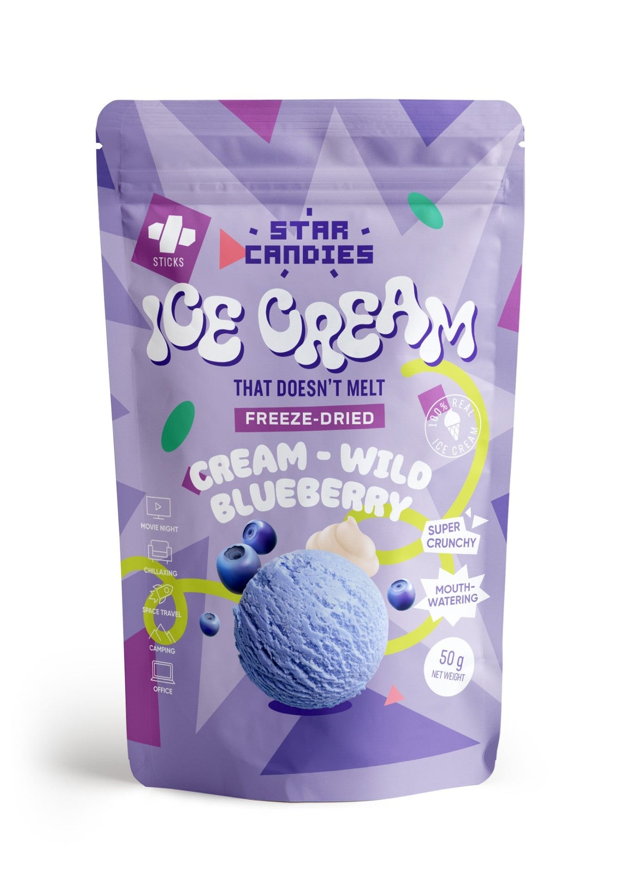 Star Candies Freeze-Dried Ice Cream Wild Blueberry & Cream 6 x 50g