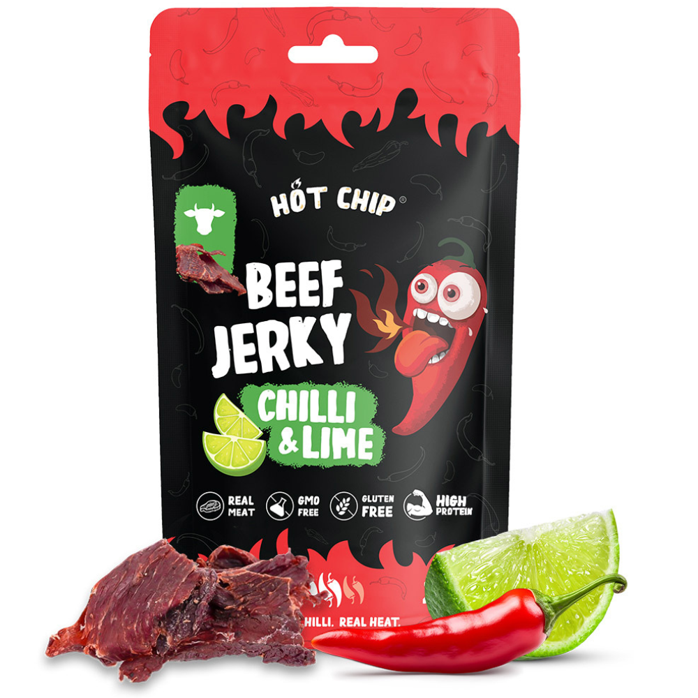 Hot Chip Beef Jerky Chilli & Lime 20 x 25g