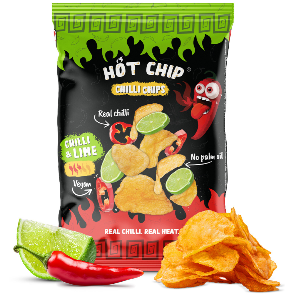 Hot Chip Potato Chips Chili and Lime 15 x 80g