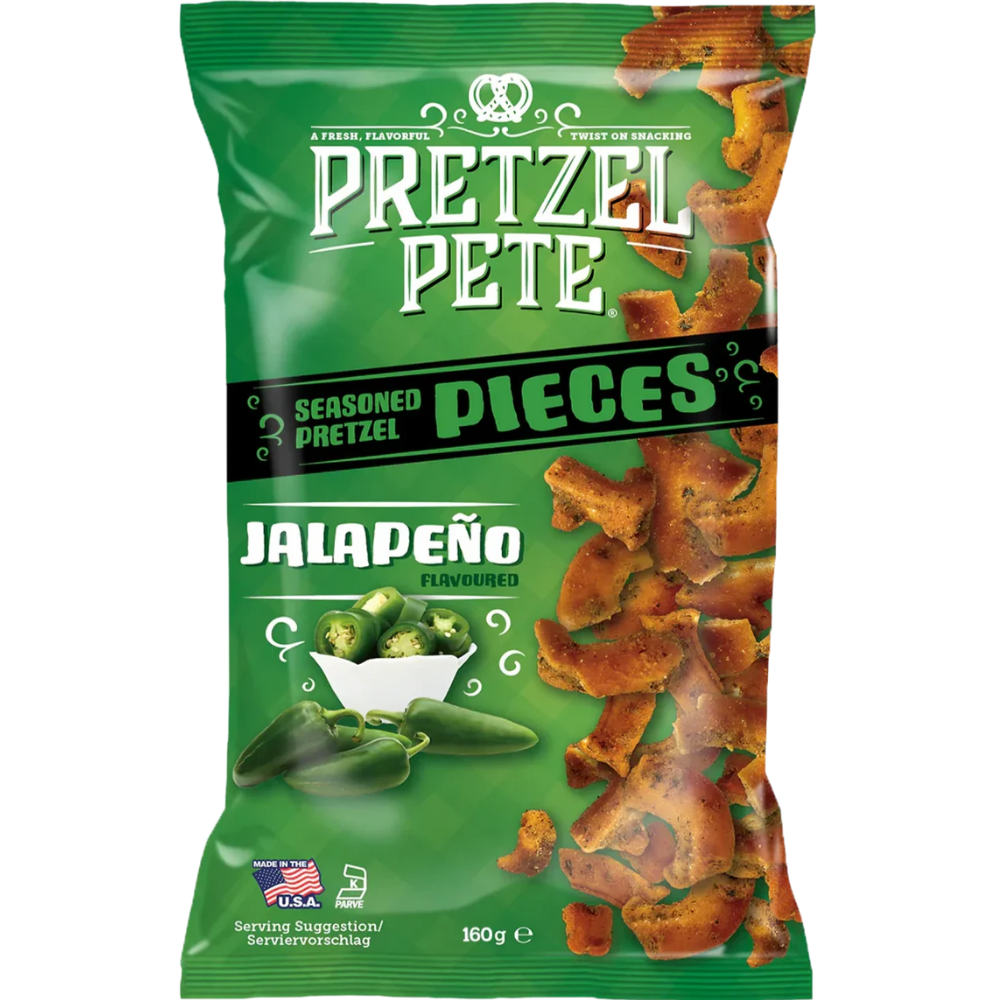 Pretzel Pete Pieces Jalapeno 8 x 160g