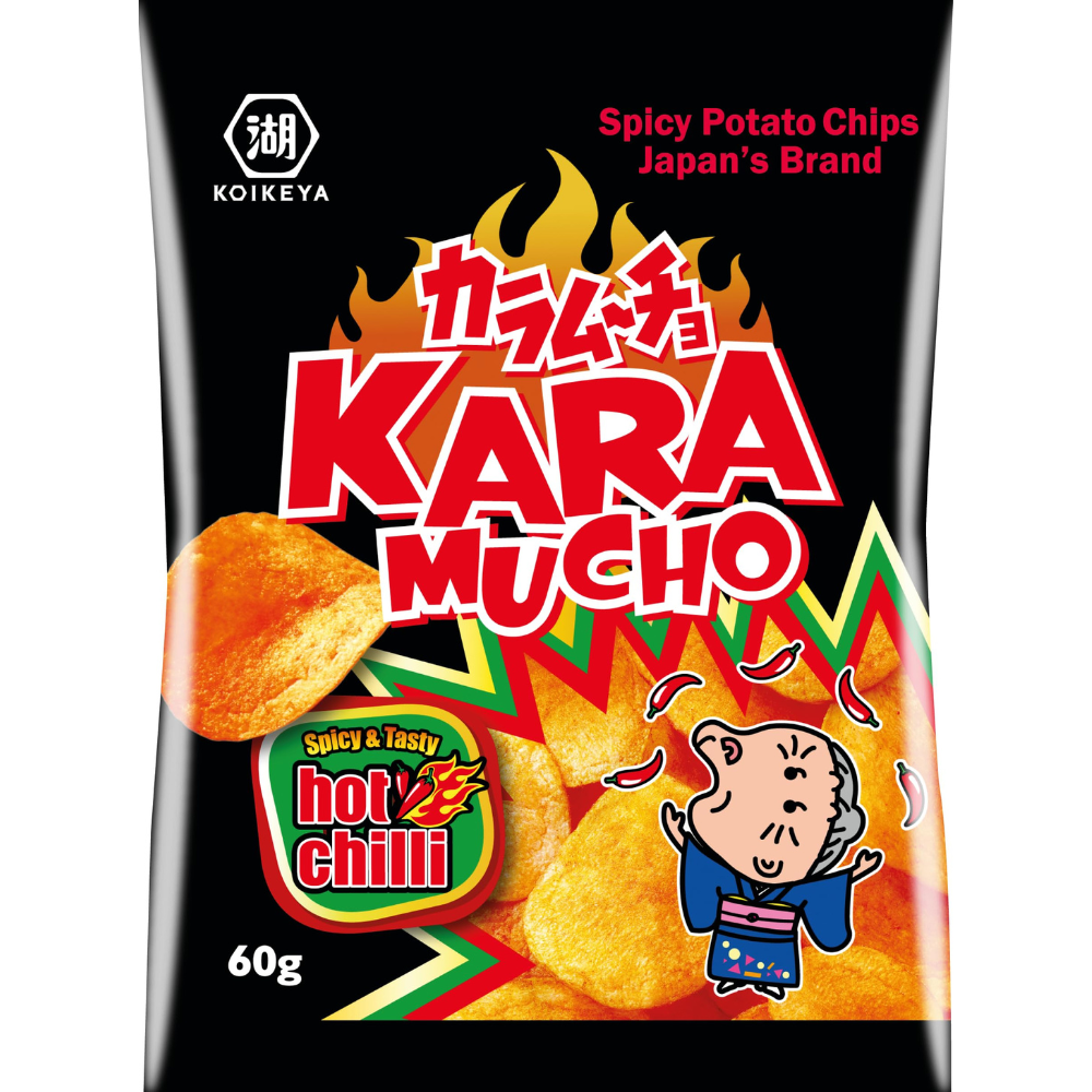 Karamucho Flat Potato Chips Hot Chili 12 x 60g