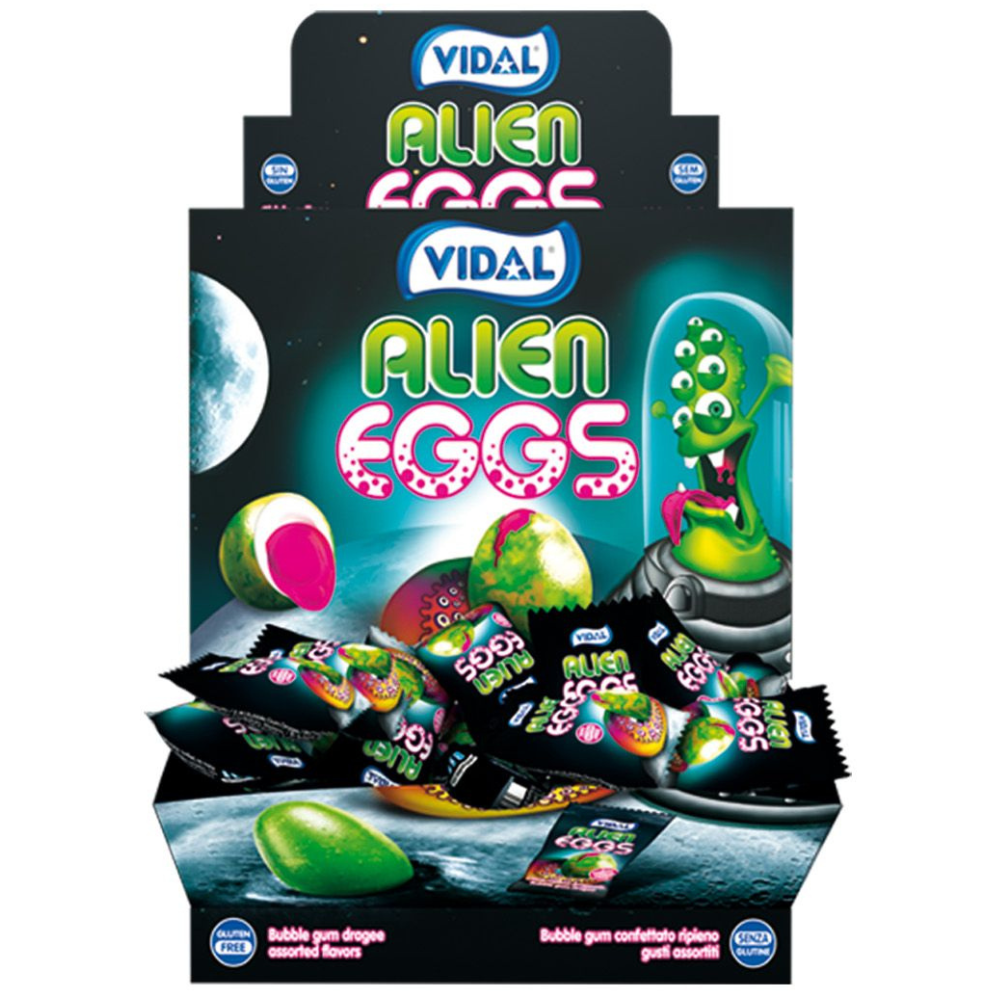 Vidal Alien Eggs Bubble Gum Melon & Pineapple 1 x 200pc