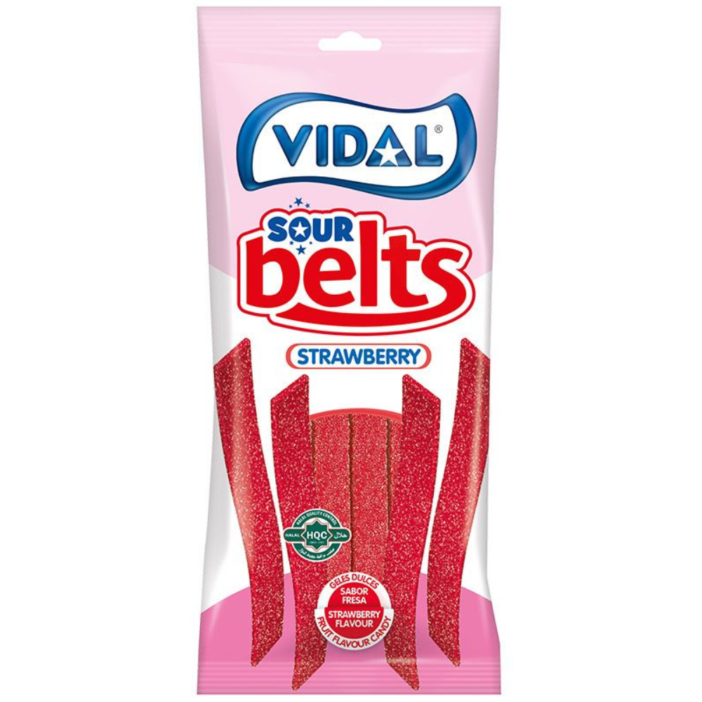 Vidal Sour Belts Strawberry 14 x 90g