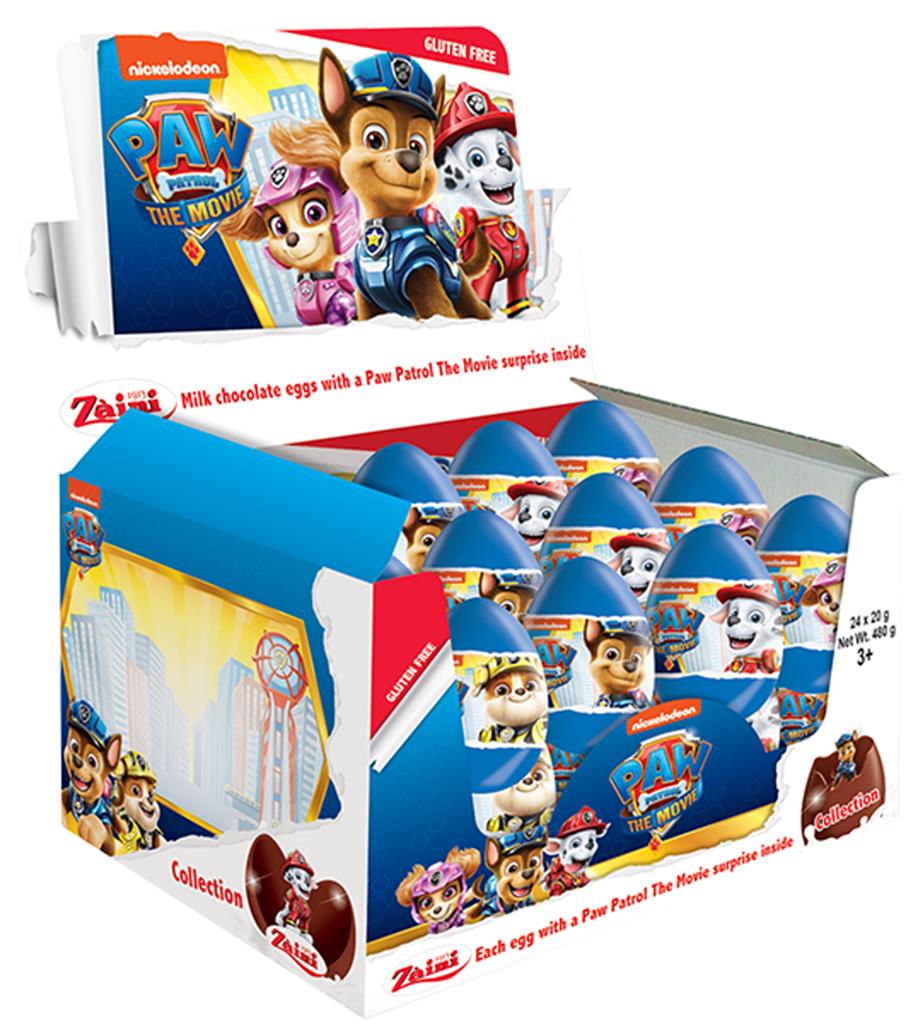 Zaini Paw Patrol Egg Chocolate 24 x 20g