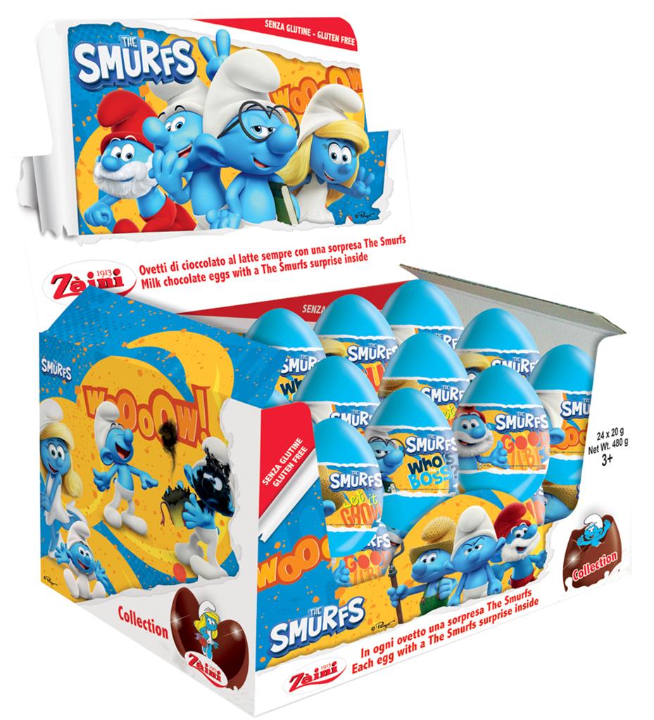 Zaini De Smurfen Surprise Chocolade-ei 24 x 20 g