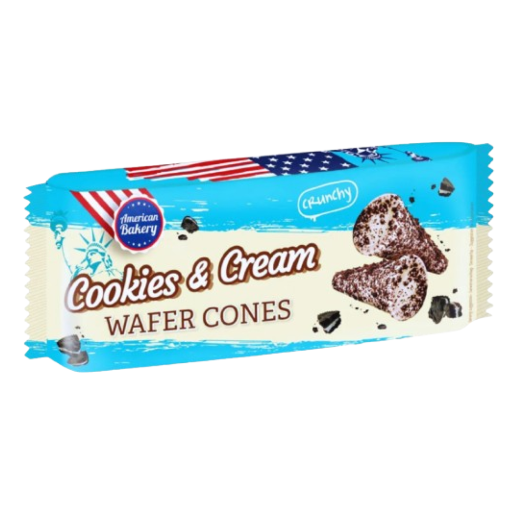 American Bakery Wafer Cones Cookies & Cream 24 x 100g