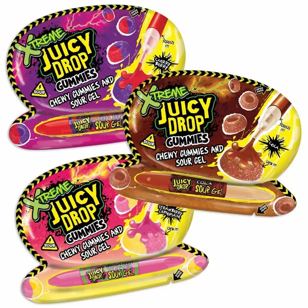 Juicy Drop Gummies Xtreme Sour Gel 12 X 57g Planet Foods 