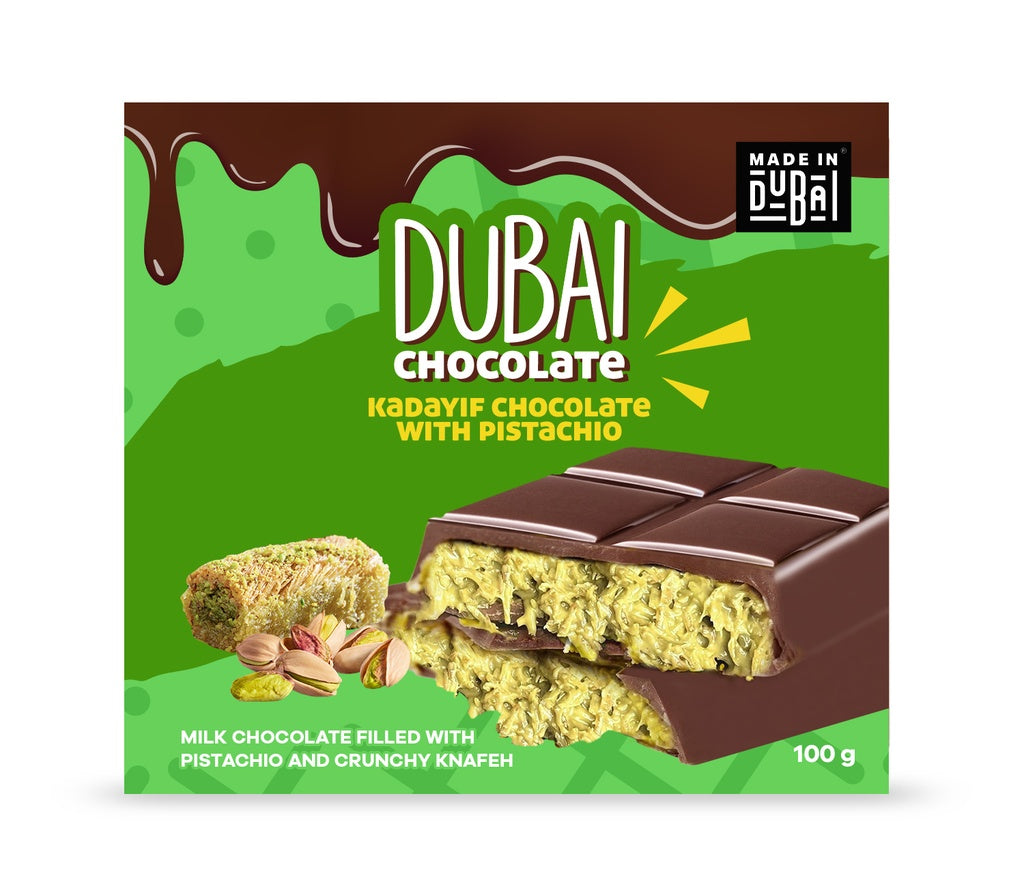 Dubai Chocolate Kadayif Chocolate with Pistachio 24 x 100g