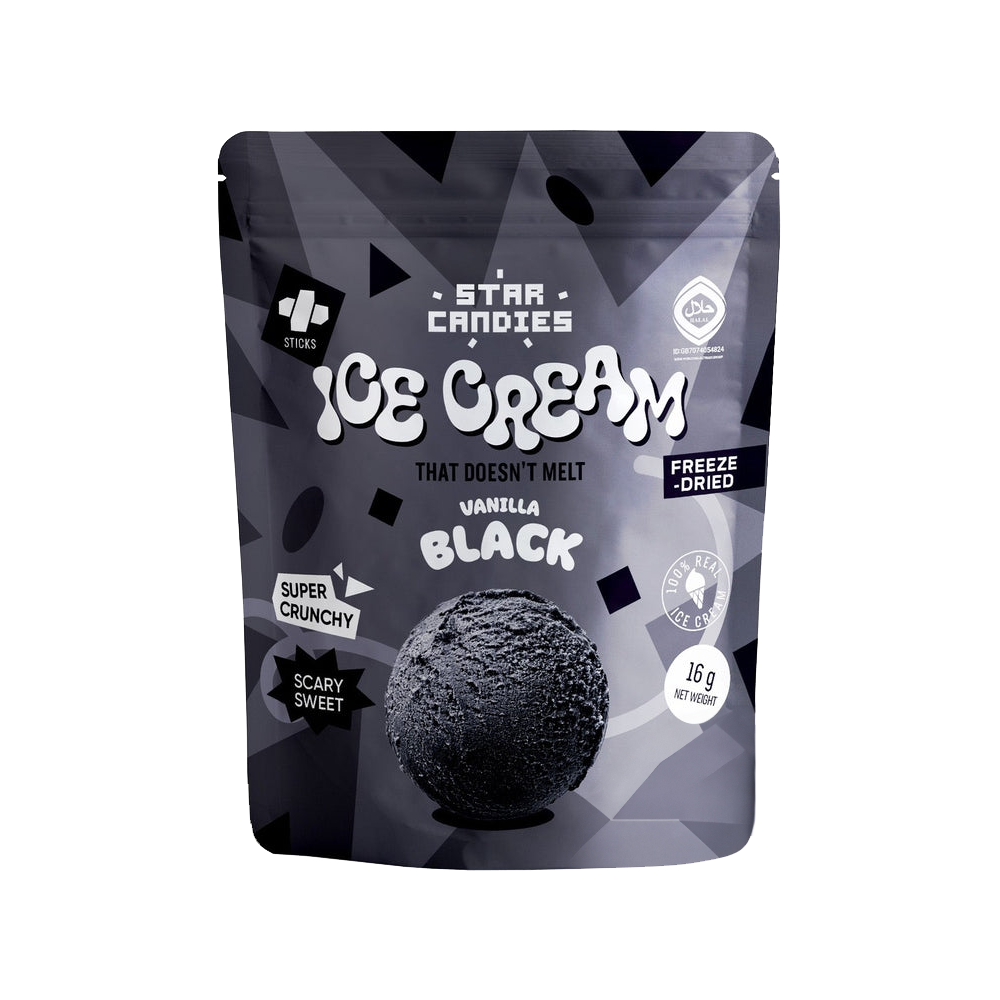 Star Candies Freeze-Dried Ice Cream Black Vanilla 7 x 16g