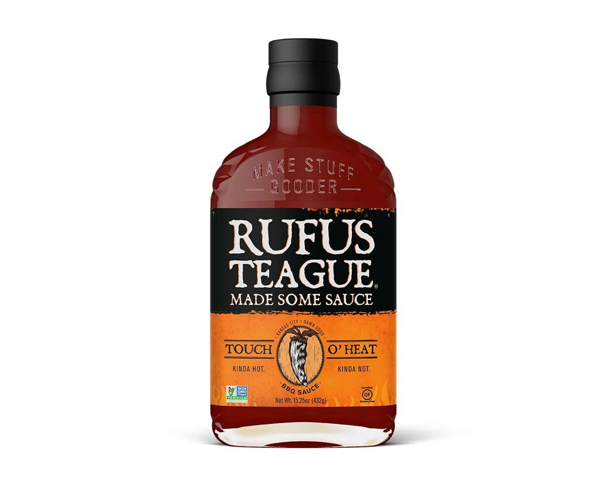 Rufus Teague BBQ-saus Touch O'Heat 6 x 432 g