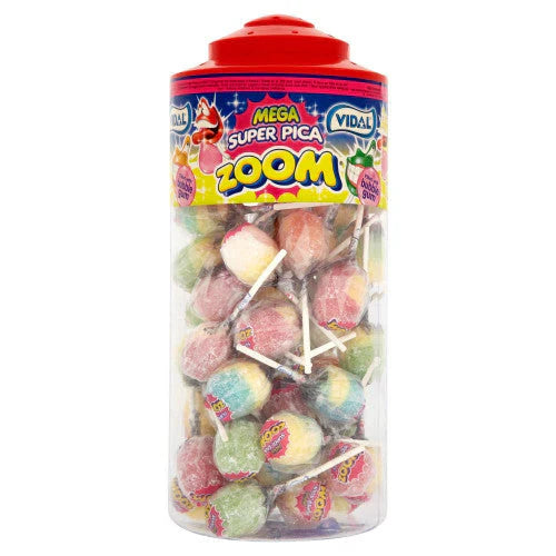 Vidal Mega Zoom Sour Lollies Assorted Flavours 50 x 25.86g