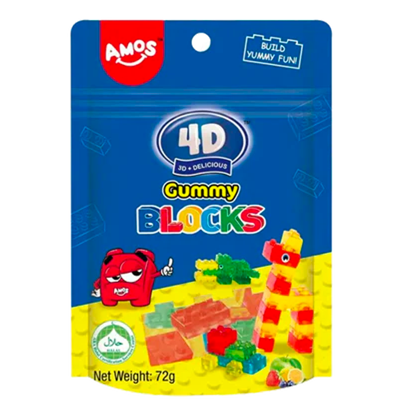 Amos 4D Gummy Blocks 12 x 72g