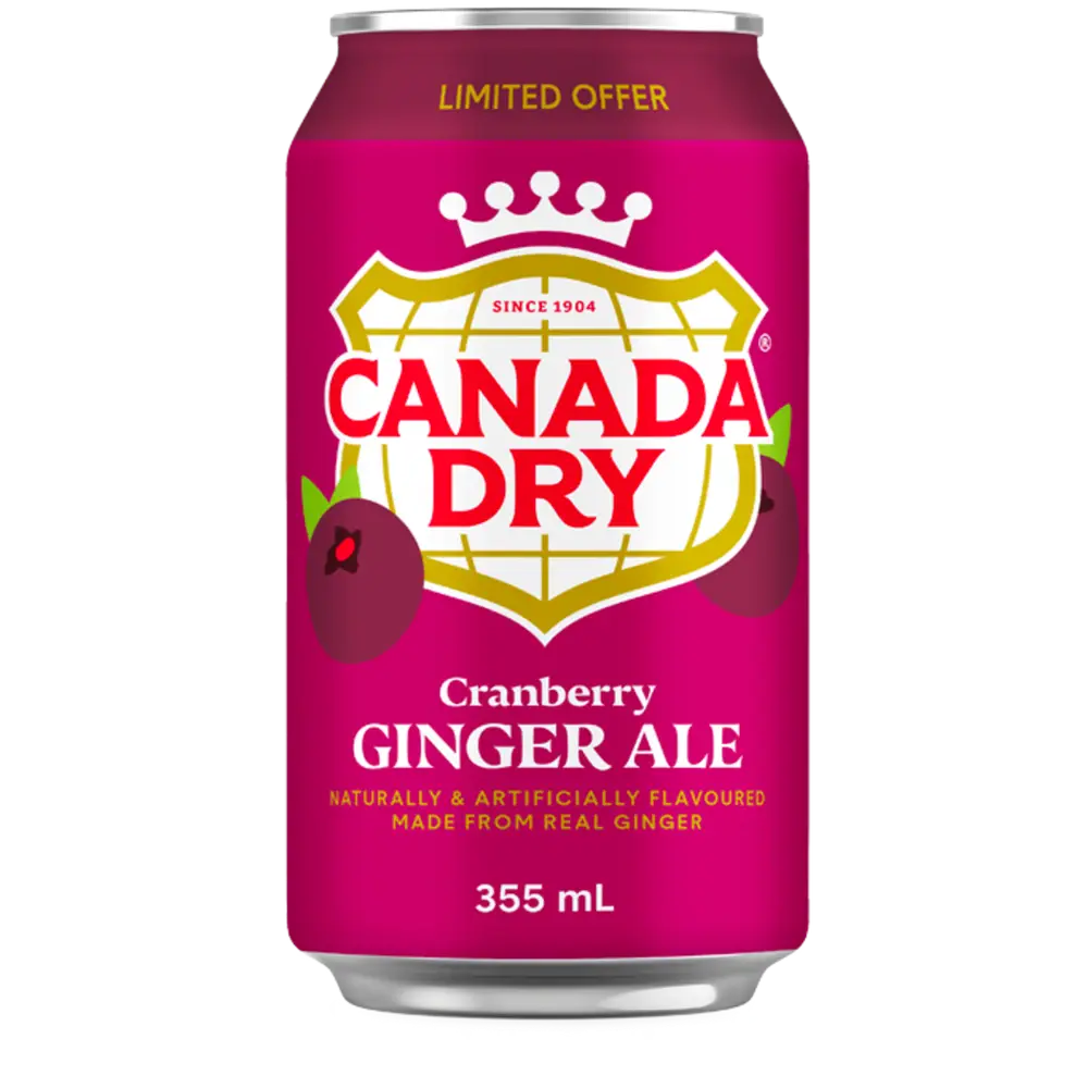 Canada Dry Cranberry Ginger Ale 12 x 355ml DDM 2025-03