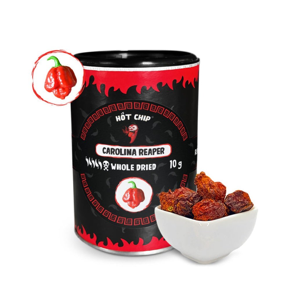 Hot Chip Carolina Reaper Dried Pepper Pods 10 x 10g