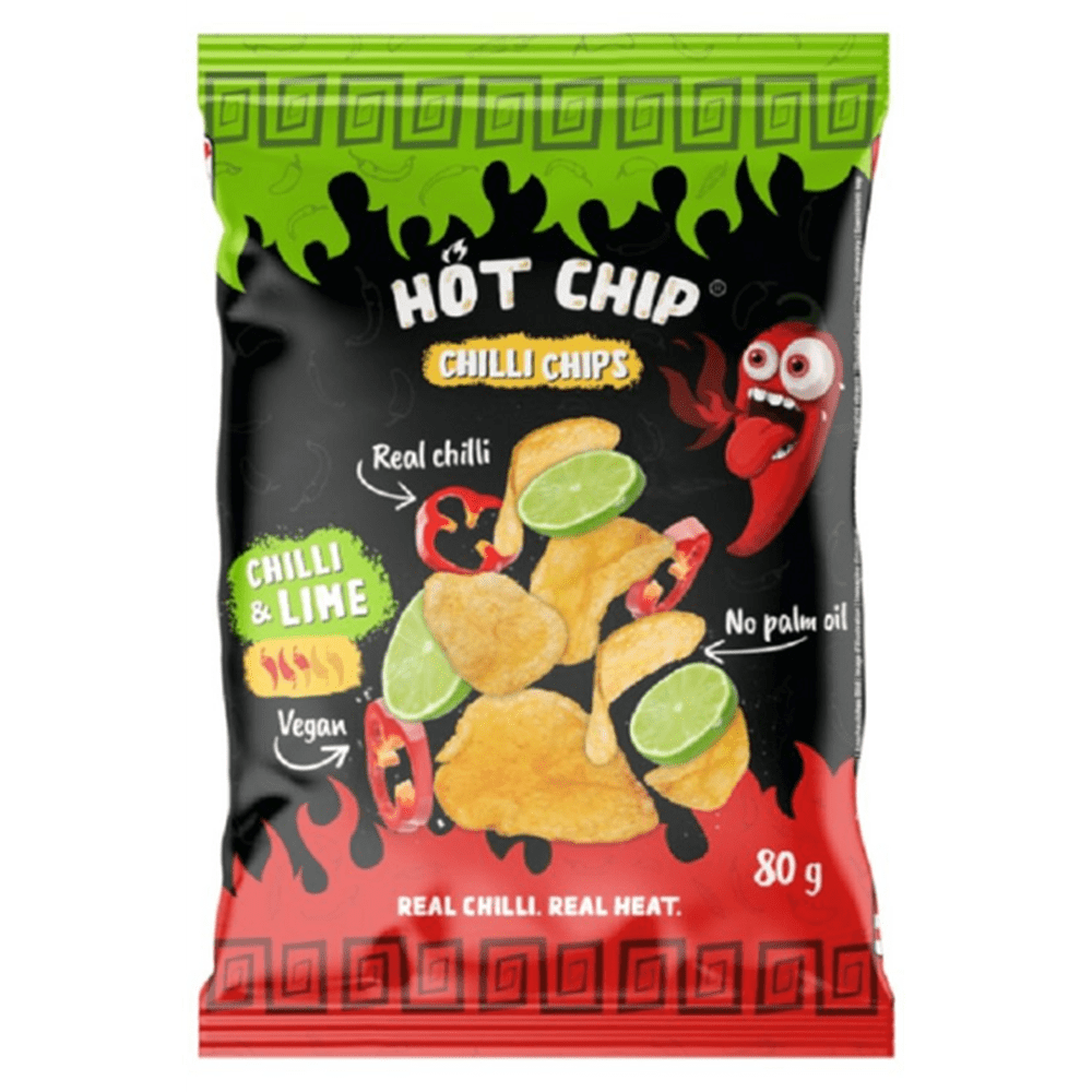 Hot Chip Potato Chips Chili and Lime 15 x 80g