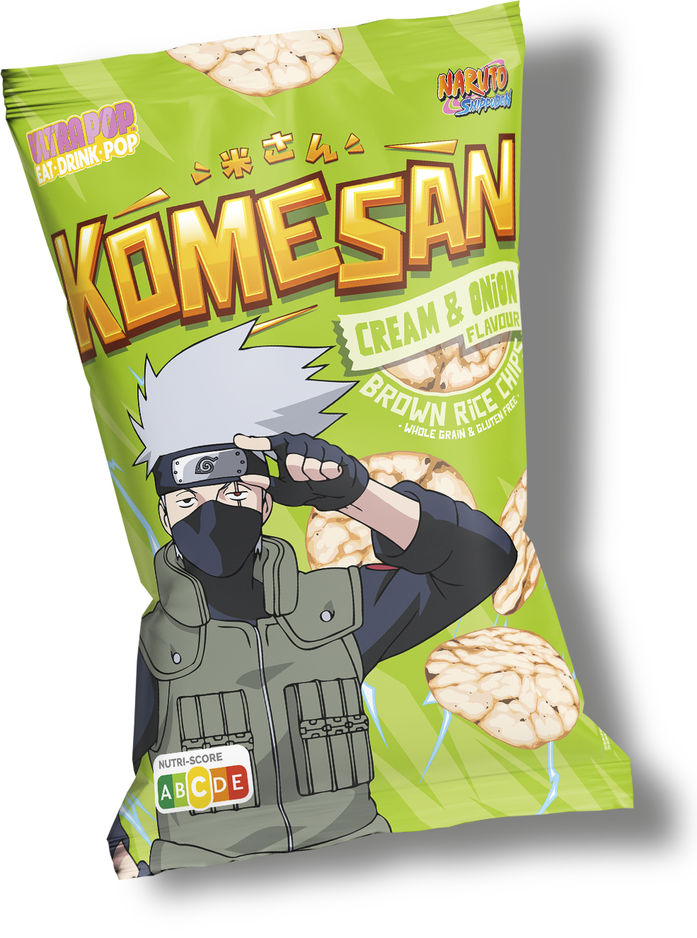 Komesan Naruto Rice Chips Cream And Onion 24 x 60g