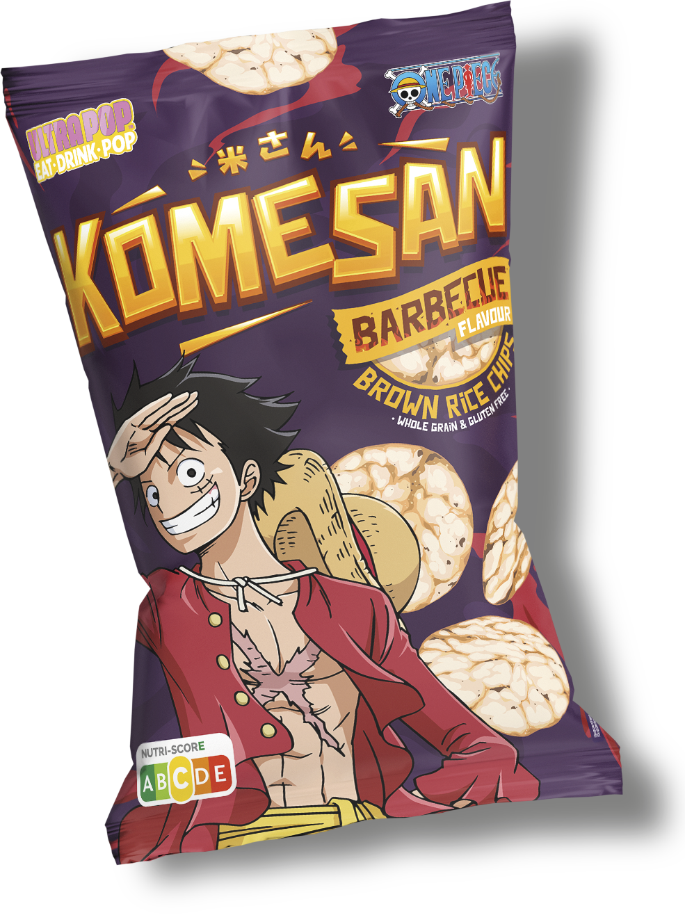 Komesan One Piece Rice Chips Luffy Barbecue 24 x 60g