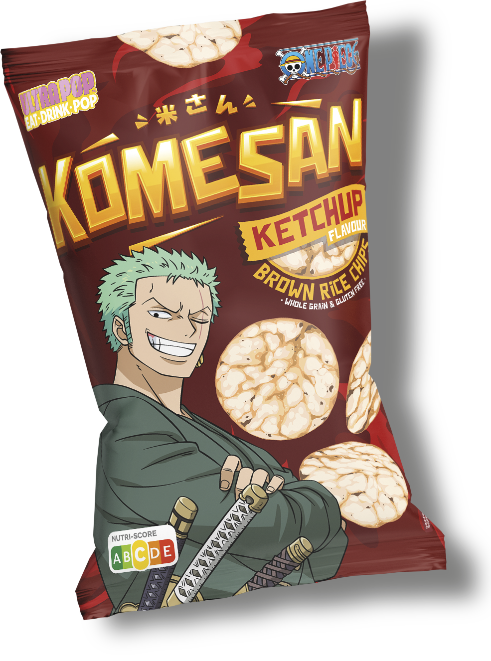 Komesan One Piece Rice Chips Zoro Ketchup 24 x 60g DDM 2025-04