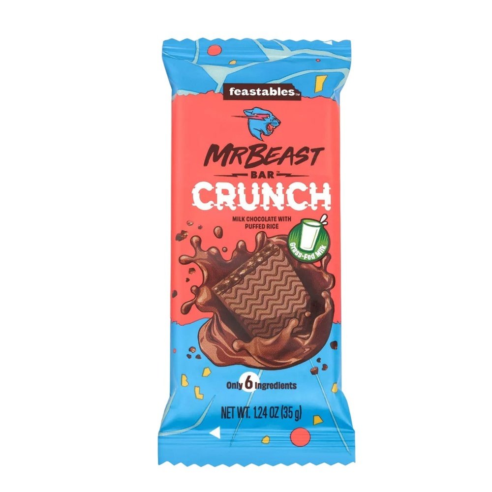 Mr Beast Feastables Chocoladereep Crunch Klein 24 x 35 g