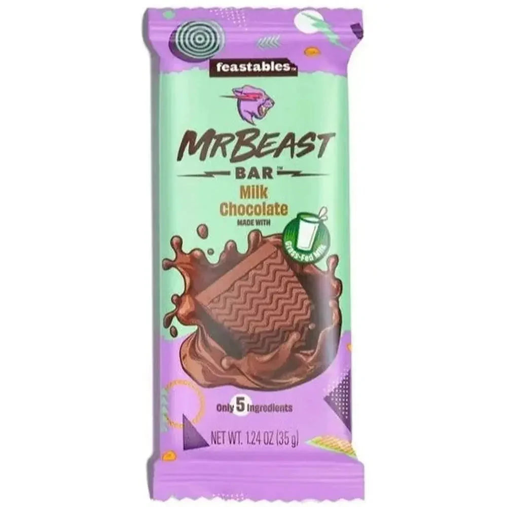 Mr Beast Feastables Chocoladereep Melkchocolade Klein 24 x 35 g