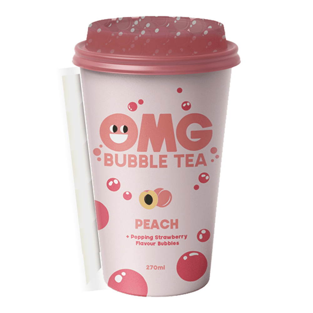 OMG Bubble Tea Peach and Strawberry 10 x 270ml