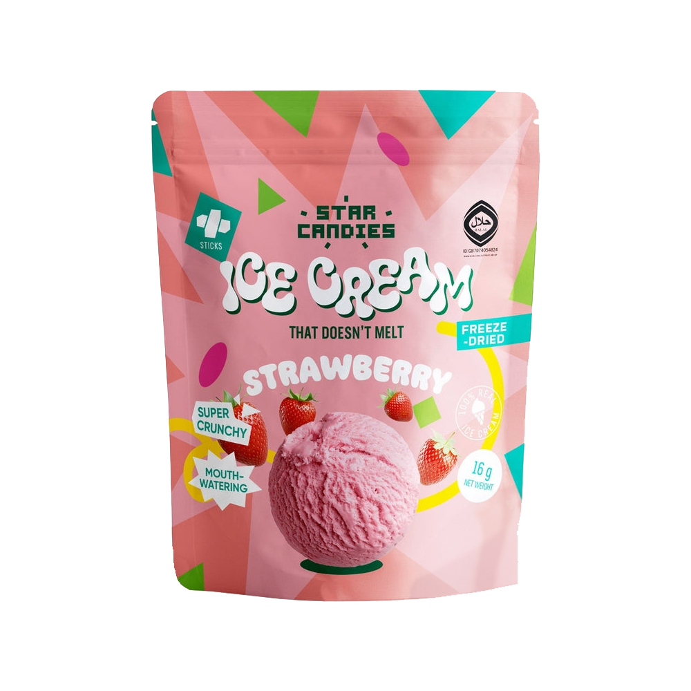 Star Candies Freeze-Dried Ice Cream Strawberry 7 x 16g