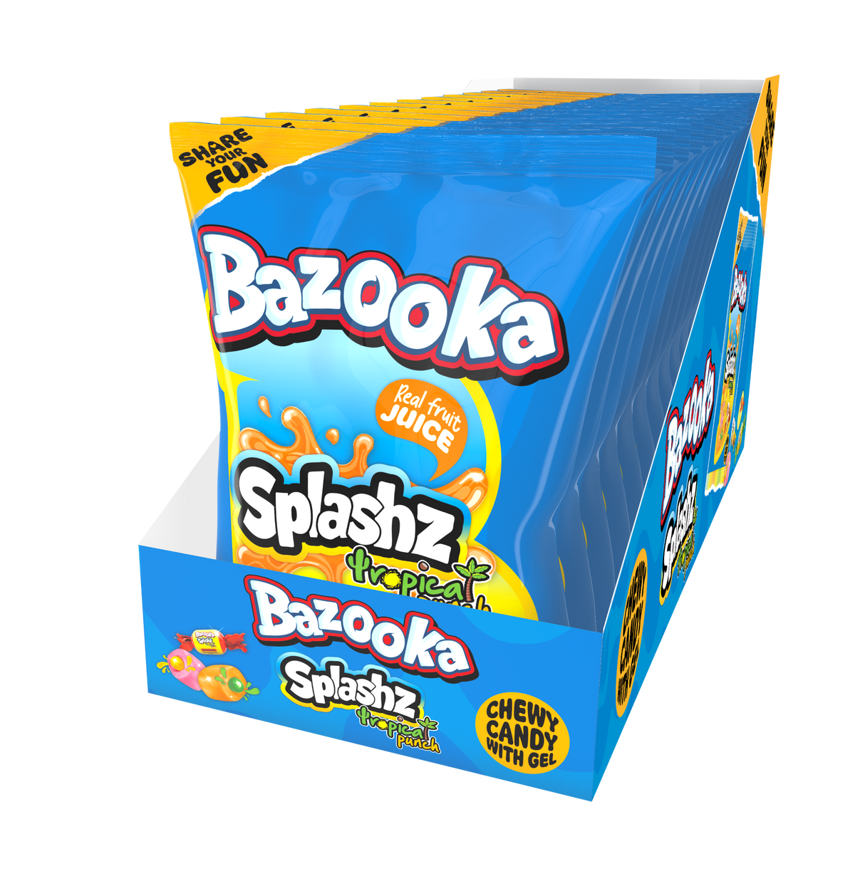 Bazooka Splashz Tropical Punch 12 x 120g