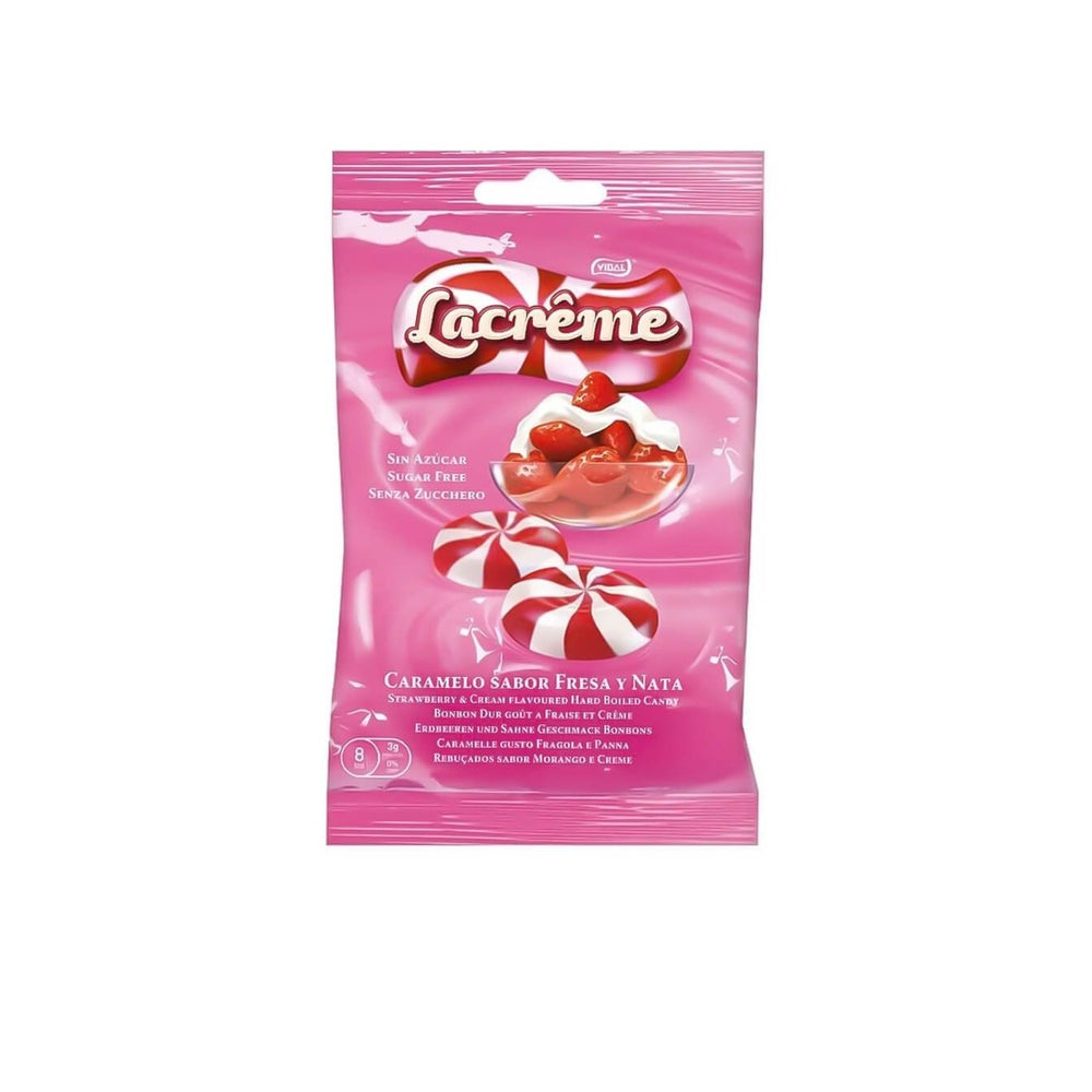 Vidal Lacrême Sugar Free Strawberry &amp; Cream 12 x 80g