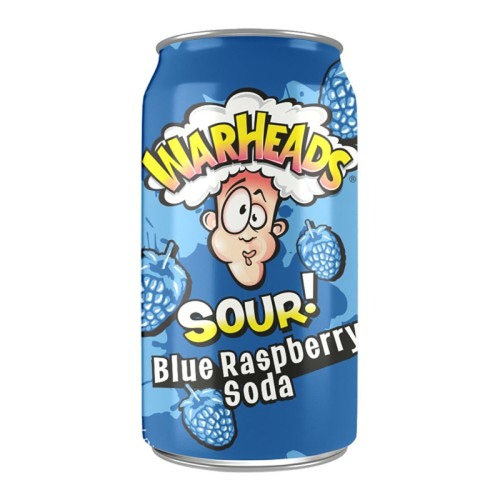 Warheads Sour Blue Raspberry Soda 12 x 355ml