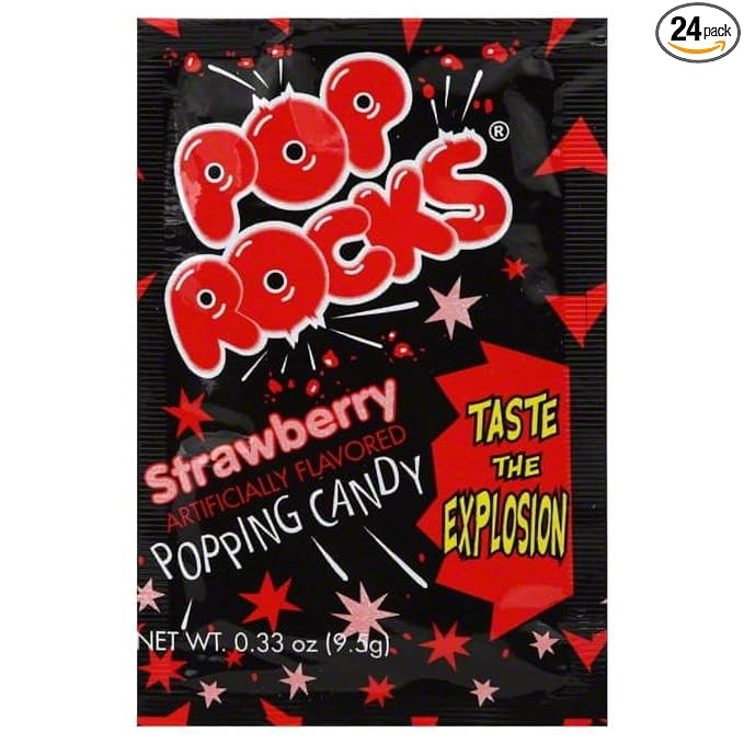 Pop Rocks Popping Snoep Aardbei 24 x 10 g