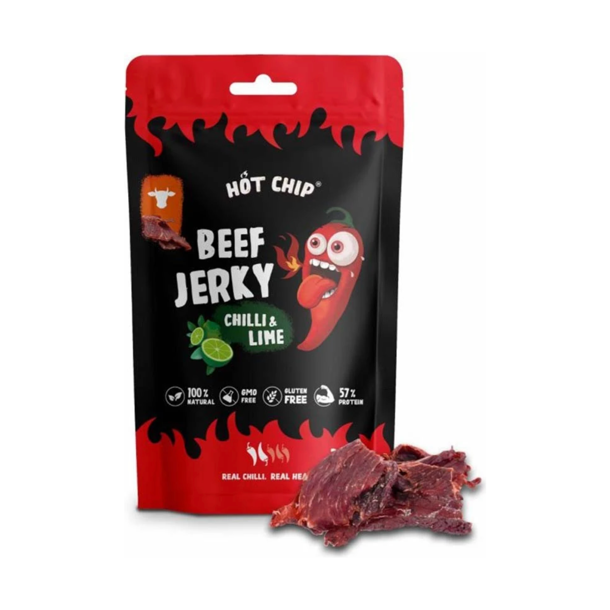 Hot Chip Beef Jerky Chilli & Lime 20 x 25g