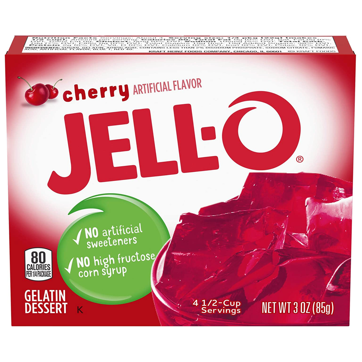 Jell-O Gelatin Cherry 24 x 85g