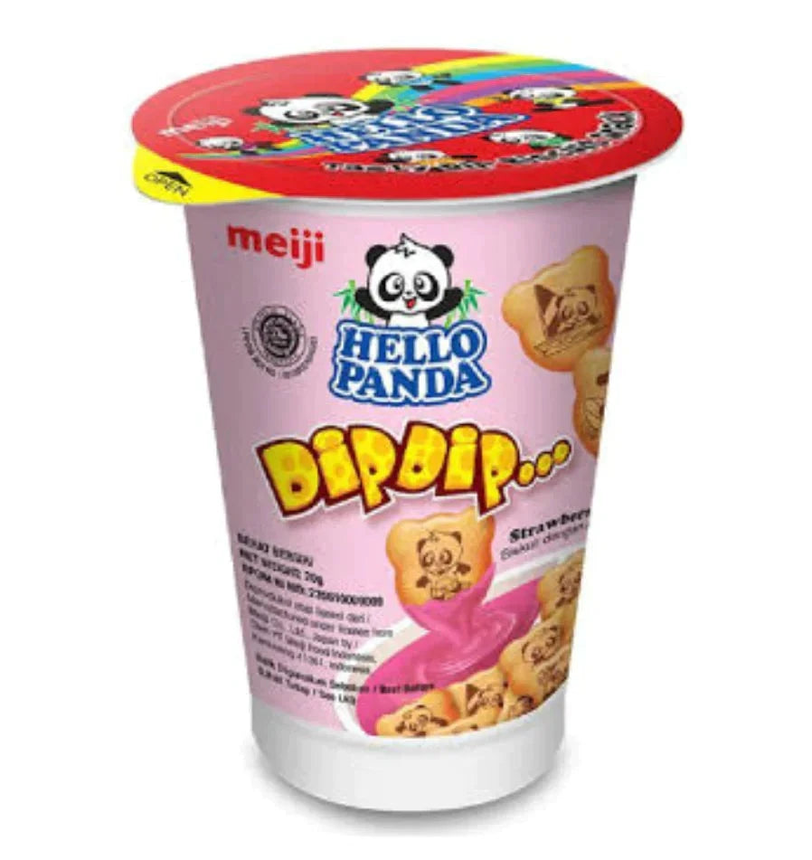 Meiji Hello Panda Dip Dip Strawberry 12 x 20g