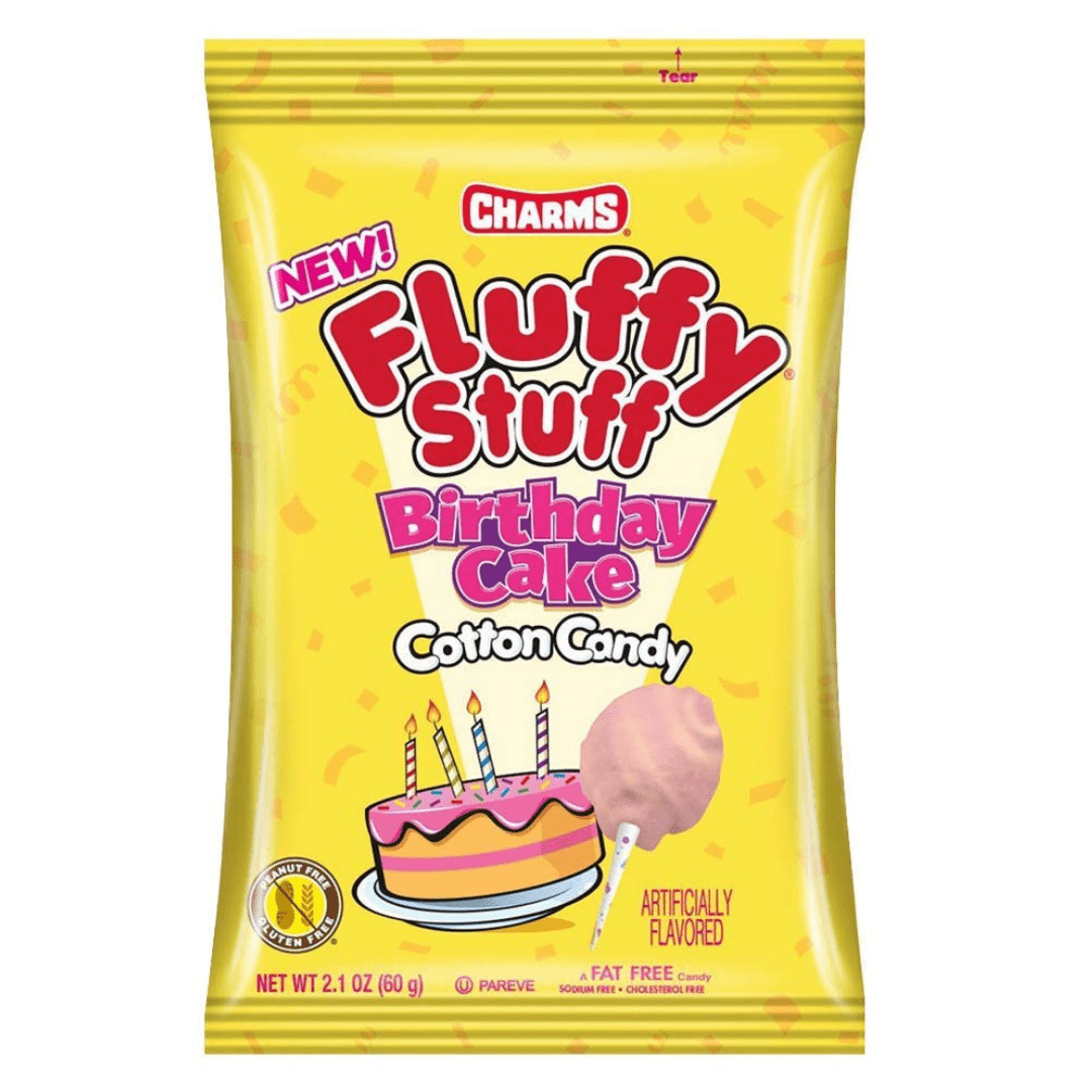 Charm's Fluffy Stuff Cotton Candy Birthday Cake 24 x 60g