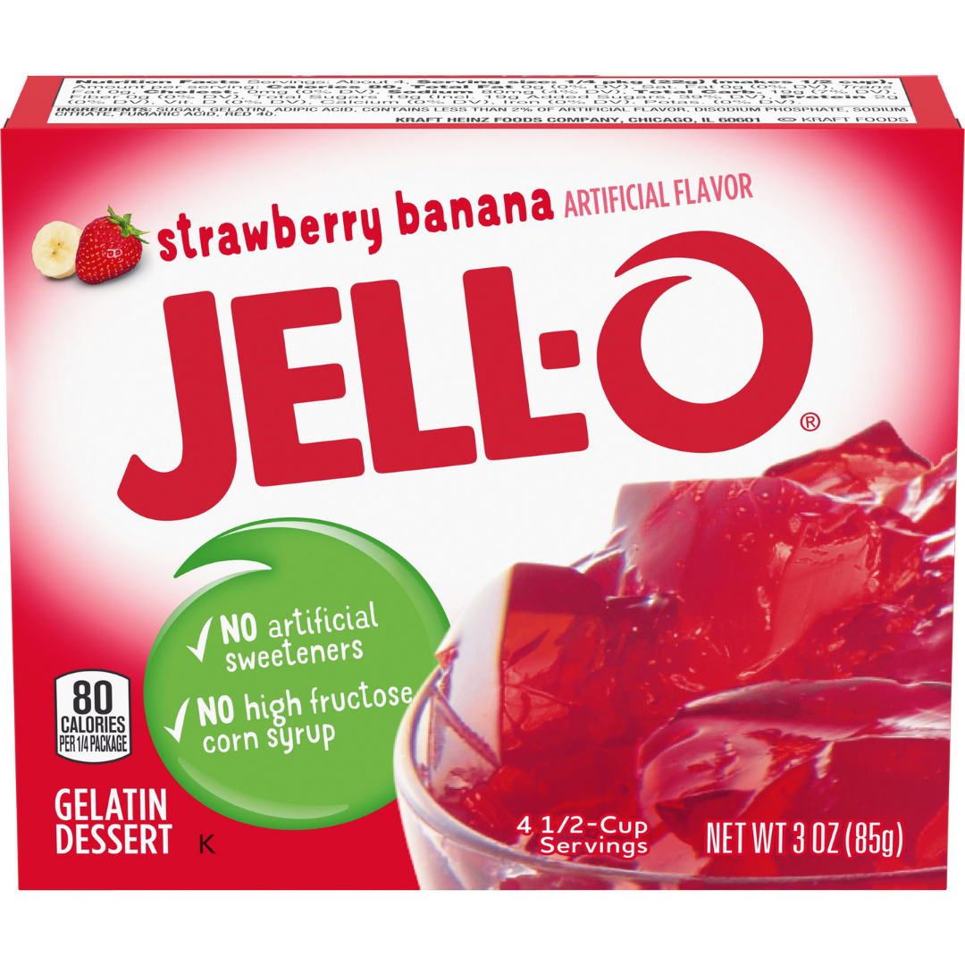 Jell-O Gelatin Strawberry Banana 24 x 85g