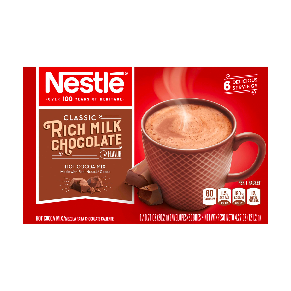 Nestle Rich Milk Chocolate Hot Cocoa Mix 12 x 121g