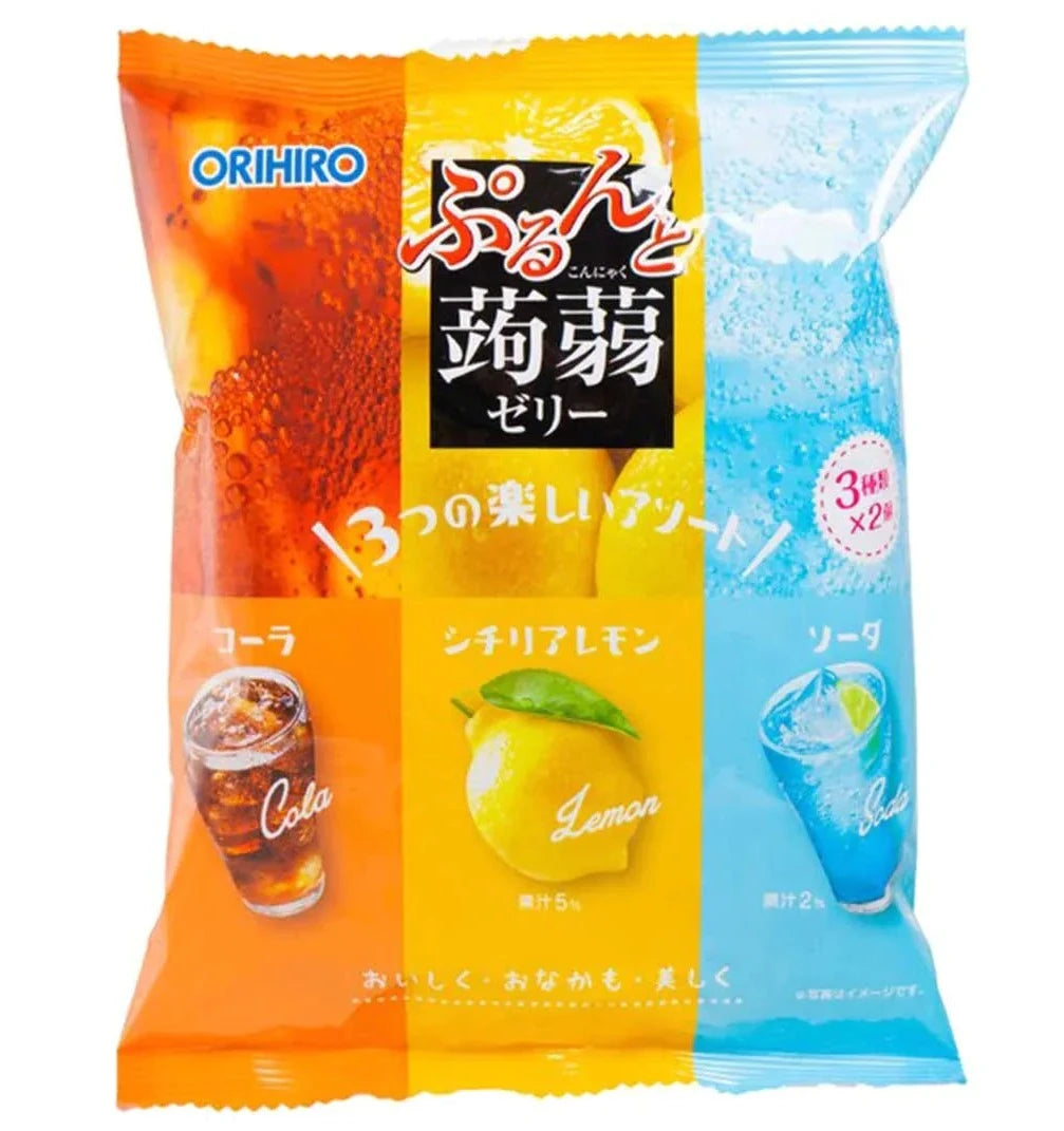 Orihiro Konjac Jelly Soda &amp; Cola &amp; Siciliaanse Citroen 24 x 120g