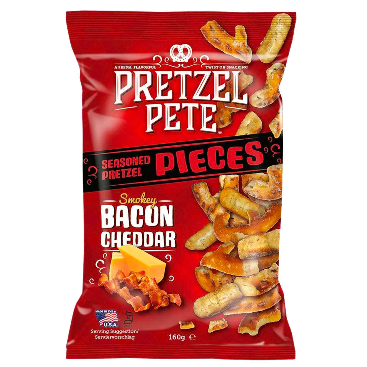 Pretzel Pete Pieces Smokey Bacon Cheddar 8 x 160g