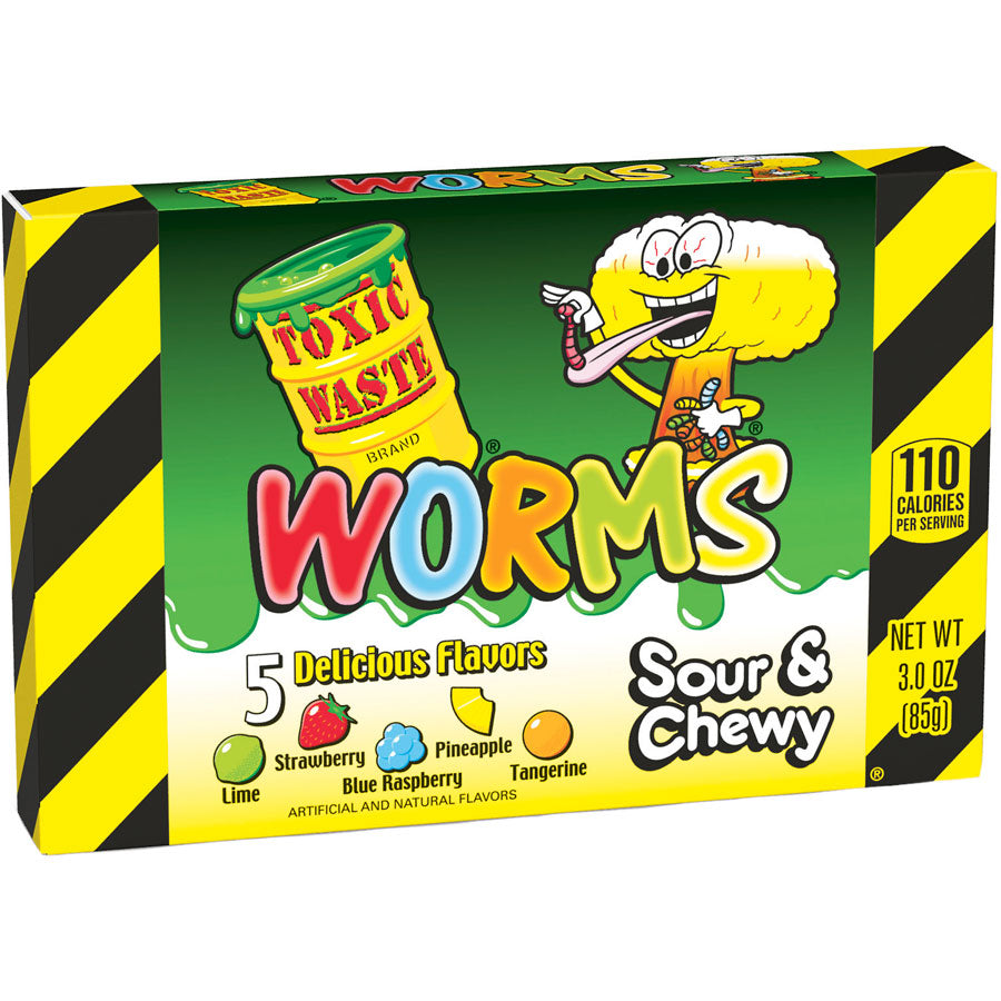 Toxic Waste Sour Worms 12 x 85g