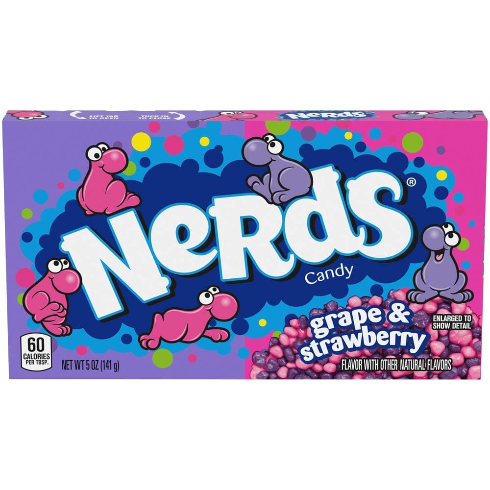 Wonka Nerds Candy Grape Strawberry Box 12 x 141g